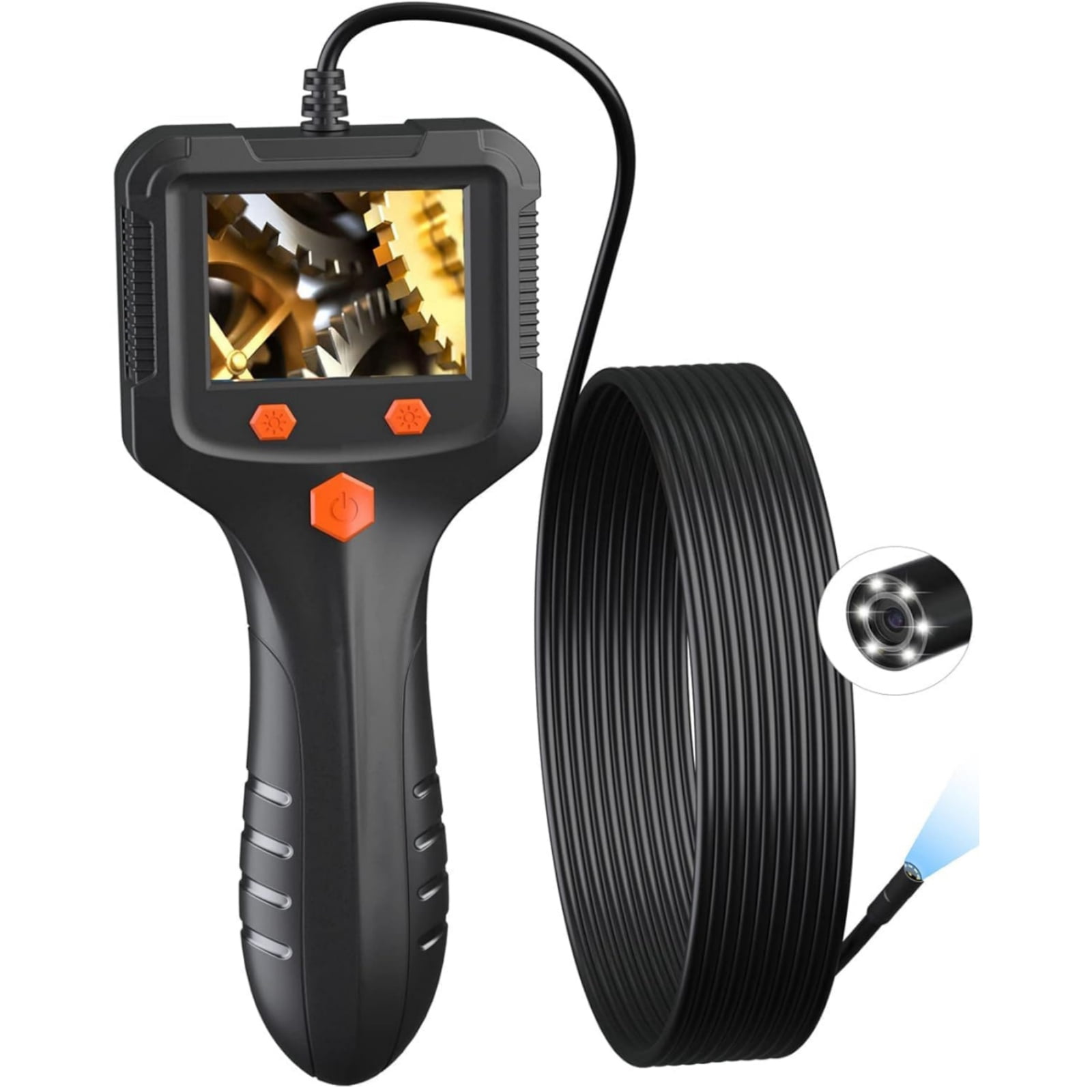 TAPDRA Waterproof Borescope 2.4” IPS 1080P Endoscope 8mm 6 LED 6.6ft Auto Plumbing Inspection Handheld Design