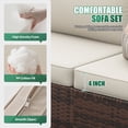 thumbnail image 5 of Clouddwell 7 Piece Outdoor Patio Furniture Set, Wicker Rattan Patio Sectional Sofa Sets, Off White, 5 of 11