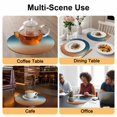 thumbnail image 2 of Orange Blue Ombre Round 13 Inch Placemats Set of 2, Contemporary Abstract Gradient HeatResistant Non Slip Place Mats for Dining Table, Wipeable Braided Kitchen Table Mats for Housewarming, 2 of 9