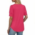 thumbnail image 6 of Horkkom Short Sleeve Shirts for Women Crew Neck Solid Color T Shirts Summer Loose Casual Tops L, 6 of 8
