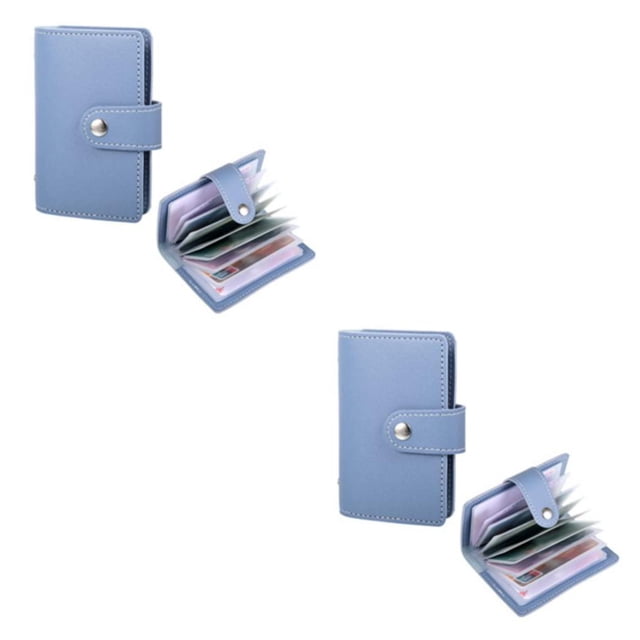 ziyahi Portable Card Bag Fine Stitching Tear-resistant And Scratch-proof Card Holder Wallet Exquisite Craft Blue 2Set
