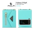 thumbnail image 6 of ELEHOLD for Samsung Galaxy Z Flip 4 6.7 inch Wallet Case, Zipper Purse Card Holder Crossbody Shoulder Strap Magnetic Snap Kickstand Function Shockproof Faux Leather Case for ZFlip4,Cyan, 6 of 11
