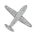thumbnail image 2 of Elegante broche de solapa de avión, broche de de imitación de cristal camisa, traje Plata Hugo Broche de alfiler para mujer, 2 of 9