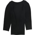 thumbnail image 2 of Alfani Womens Pleated Shoulder Pullover Blouse, Black, Large, 2 of 2