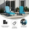 thumbnail image 6 of Emma + Oliver Set of 2 Blue Recycled HDPE Adjustable Adirondack Loungers with Fold Out Cupholders for Indoor/Outdoor Use, 6 of 12