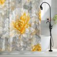 thumbnail image 2 of Yellow Floral Fabric Shower Curtain Spring Flower Washable Shower Curtains for Bathroom, Waterproof Bath Curtain with Hooks Home Decor 72x72in, 2 of 8