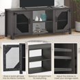 thumbnail image 5 of Industrial TV Stand with Storage Cabinet, Wood Entertainment Center for 65 Inch TV with Adjustable Shelves, TV Console Table and TV Cabinet with Magnetic Door for Living Room, Bedroom, Dark Gary, 5 of 9