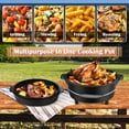 thumbnail image 6 of Coliware 5 QT Cast Iron Dutch Oven, 2 In 1 Pre-Seasoned Camping Pot with Reversible Lid and Lid Lifter Handle, Multifunctional Cookware Pot for Camping Cooking BBQ Baking, 6 of 7