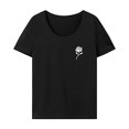 thumbnail image 1 of Camiseta de verano cómoda con cuello redondo para mujer, para senderismo, viajes, compras, trabajo S, 1 of 7