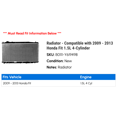 thumbnail image 2 of Radiator - Compatible with 2009 - 2013 Honda Fit 1.5L 4-Cylinder 2010 2011 2012, 2 of 2