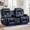 Blue, variant on IPKIG Wall Hugger Power Recliner Loveseat with Massager, Heater, Bluetooth, LED Lights & Console, Velvet Brown Home Theater Seating Sofa
