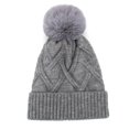 thumbnail image 4 of Dyfzdhu Outdoor Winter Adult Neutral Keep Warm Hairball Hats Plush Knitted Woolen Hat Gray, 4 of 8