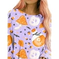 thumbnail image 3 of DYMADE Women Printed Loose Round Neck Long Sleeve Casual Long T-shirt, 3 of 4