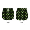thumbnail image 3 of Logiee Green Monster Print Women 2 in 1 Running Shorts,High Waisted Athletic Shorts,Gym Workout Shorts with Liner Pockets-Large, 3 of 7