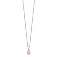 thumbnail image 2 of Sterling Silver Rhodium-plated 6-7mm Pink Teardrop Freshwater Cultured Pearl 17 inch Necklace and Button Post Earrings Set QG5657SET, 2 of 5