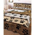 thumbnail image 3 of Quilts Twin XL Size, Brown Cat Paw Print Soft Comforter Bedding Set for Bed, Vintage Farmhouse Country Wooden Grain Lightweight Quilted Bedspread with Pillow Cover(2 Pieces), 68x98 Inch, 3 of 6