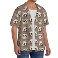 thumbnail image 2 of KLL Raccoon Print Men's Shirt Short Sleeve Button Down Summer Cuba Beach Shirts- XX-Large, 2 of 5