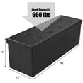 thumbnail image 2 of LINJH 45 Inches Folding Storage Ottoman Bench, Storage Chest Footrest Stool with Faux Leather, Entryway Bench 45'' x 15'' x 15'' (Black), 2 of 8