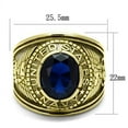 thumbnail image 2 of Men's Gold IP Stainless Steel Wide Band Navy Sapphire CZ Ring - Size 13, 2 of 6