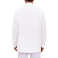 thumbnail image 3 of INSPIRE CHIC Men's Dress Shirt Textured Stripes Long Sleeve Button Down Shirt L White, 3 of 5