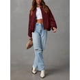 thumbnail image 2 of Women Oversized Casual Fully Lined Zip Up Jacket Coats with Pockets, 2 of 6