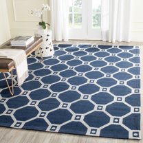 SAFAVIEH Cedar Brook Carrissa Geometric Area Rug, Navy/Silver, 7'3" x 9'3"
