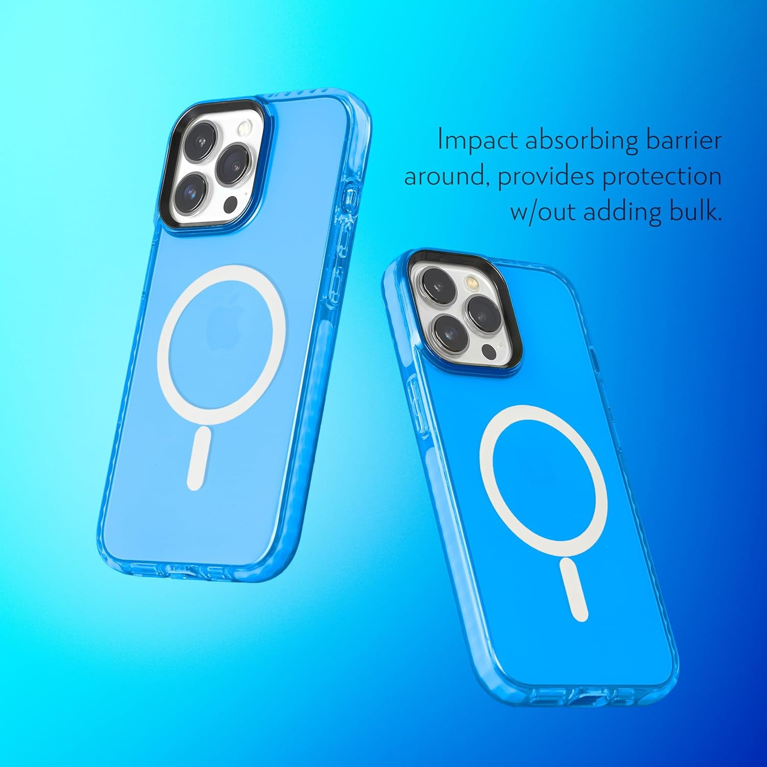 SteepLab Barrier MS Case for iPhone 15 Pro Max - MagSafe Compatible, Impact-Absorbing with Strong Magnets - 360° Protection, Rugged & Durable with Raised Bezel (Elevated Azure Blue)