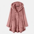thumbnail image 2 of Hooded Cardigan for Women Printed Button Plush Tops Hooded Loose Cardigan Wool Coat Winter Jacket Wool Coat for Women Jacket Winter Winter Jacket Women, 2 of 8