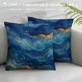 thumbnail image 3 of Acheng Gold and Blue Abstract Art Plush Pillowcase 1 Piece White, 3 of 5