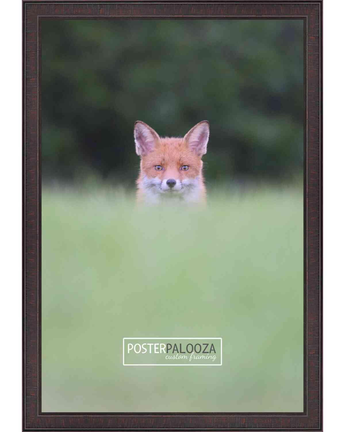 18x24 Textured Brown Picture Frame - UV Acrylic, Foam Board Backing, Hanging Hardware