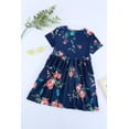 thumbnail image 2 of ABPHQTO Vestido de mujer floral azul con bolsillos y manga corta para niños, 2 of 5