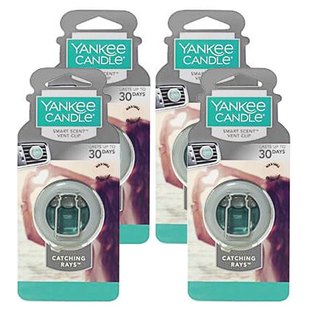 Yankee Candle Car Freshener SmartScent Vent Clips, 4PACK (Catching Rays)