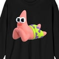 thumbnail image 2 of Spongebob Squarepants Big Eyes Patrick Star Crew Neck Long Sleeve Black Adult Tee-Medium, 2 of 4