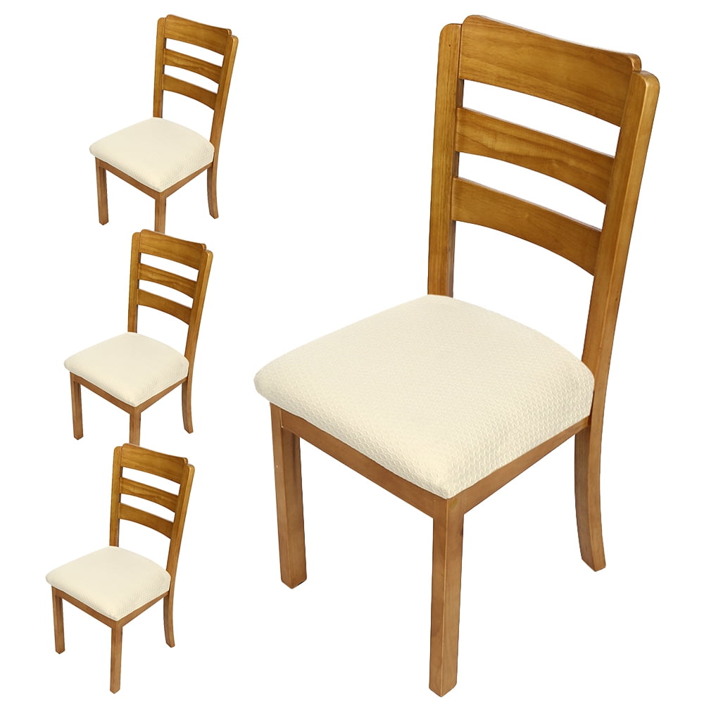 4pcs Stretch Jacquard Dining Chair Seat Cover Dinner Chair Seat Slipcover 