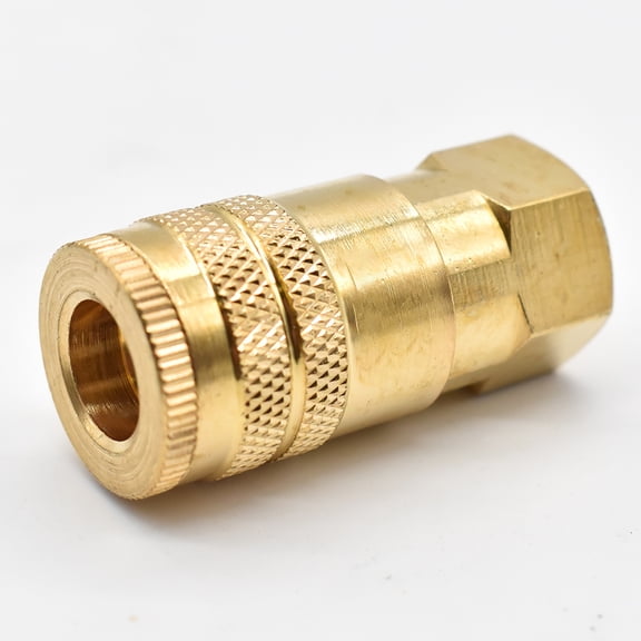 Interstate Pneumatics CH460B 1/4" Industrial Brass Coupler x 3/8" Female NPT