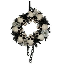 Northlight Skulls and Chains with Roses Halloween Wreath - 15" - Unlit