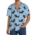 thumbnail image 1 of Fotbe Dachshund Dog Camisa Estampada de Manga Corta para Hombre, Casual de Verano, Estilo Playero, Sin Arrugas-Large, 1 of 5