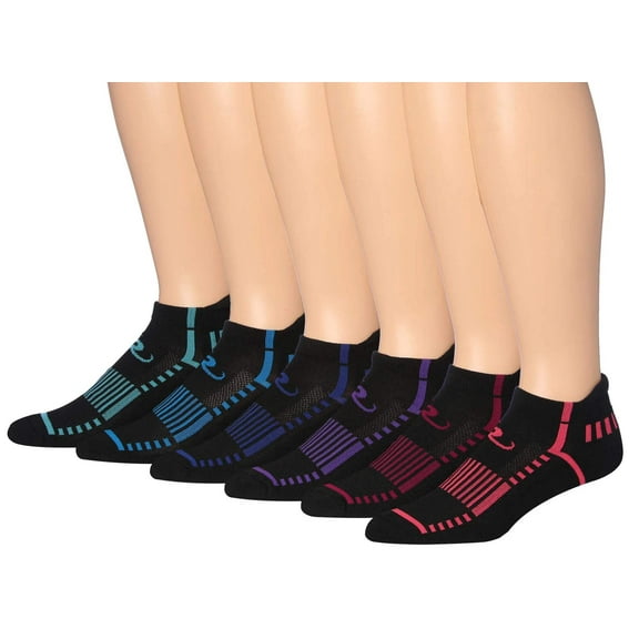 Ronnox Men's 6-Pairs Low Cut Running & Athletic Performance Tab Socks Medium/Large MRLT17-A-ML