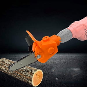 4 Pince de tronçonneuse, Forage de puissance convertit en adaptateur Bit de tronçonnière, Kit de conversion de tronçonnette avec clé et chaîne pour 6-13mm 3-Jaw Perceuses de collet, outil de coupe de la branche de taille d'arbre