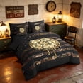 thumbnail image 2 of Manfei Camo Soccer Ball Flag Full Size Bedding Sets, Drip Sports Full Size Bed in a Bag, Brown Black, Black Reversible 7pcs, 2 of 6