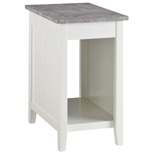 Benjara BM206166 Chair Side End Table with Fixed Shelf & 2 USB Charging