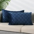 thumbnail image 2 of Unique Bargains 4Pcs Velvet Geometric Textured Pillow Covers Home Decor Cushion Covers Navy Blue 12" x 20", 2 of 6