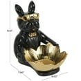 thumbnail image 3 of 6" x 8" Black Ceramic Bulldog Sculpture with Gold Accents, by DecMode, 3 of 11