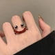 thumbnail image 2 of Anillo abierto con diseño de nicho moderno y femenino con cara que gotea aceite, lindo y feo, con personalidad divertida y que combina con todo, 2 of 5