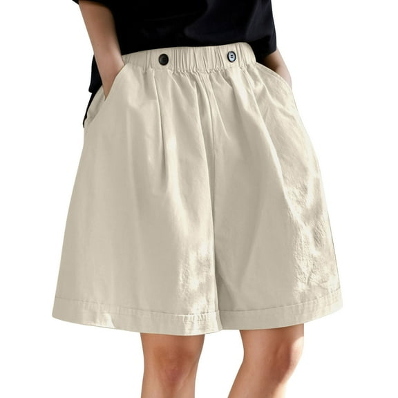 Women's Wide Leg Shorts - Comfort - Fashion Casual - Loose Knee Length