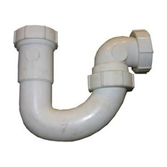 Lasco 03-4229 Lavatory/Kitchen Wall Drain Trap J Bend, White PVC, 1-1/4 - 1-1/2 In. Tube Outlet - Quantity 6