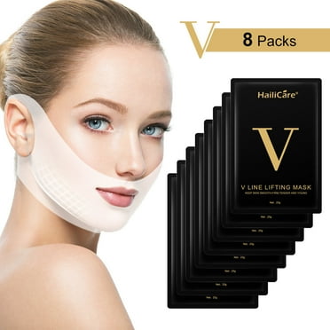Double V Shape Chin Reducer Face Lifting Mask, Firming Tightening Facial Mask Chin Up Patch V Line Lifting Mask for Women Men Face and Neck Slimmer, 8pcs
