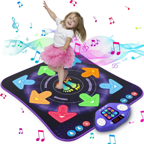 Dance Mat Toys for 3-12 Year Old Kids, Light Up 8 Buttons Dance Mats with Bluetooth, Music Dance Game Toy with 7 Game Modes, Christmas Birthday Gifts for 3 4 5 6 7 8 9 10+ Yea