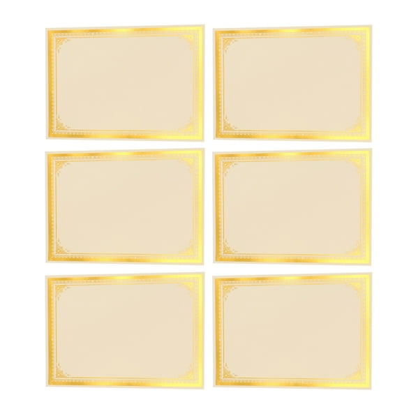 FRCOLOR 6pcs Blank Award Certificate Paper with Gold Foil Border Printable Certificate Sheets for School Graduation Employee Recognition