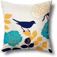thumbnail image 2 of Housses de Coussin Bleu Jaune 18X18 Ensemble de 4 Style Ferme, 2 of 4